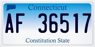 CT license plate AF36517