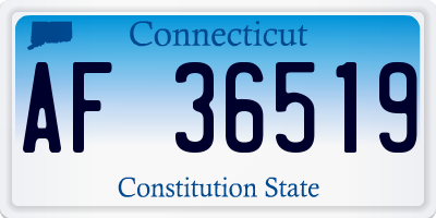 CT license plate AF36519