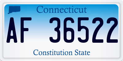 CT license plate AF36522