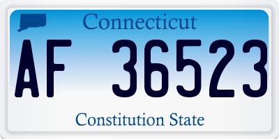 CT license plate AF36523