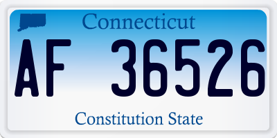 CT license plate AF36526