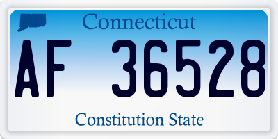 CT license plate AF36528