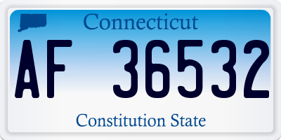 CT license plate AF36532