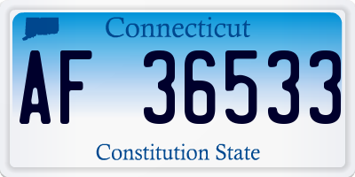 CT license plate AF36533