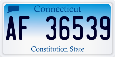 CT license plate AF36539