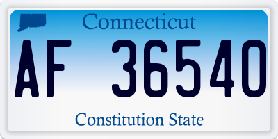 CT license plate AF36540