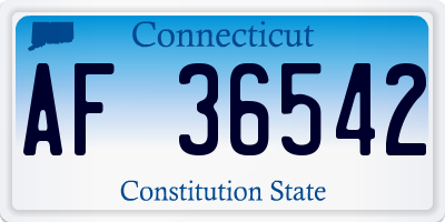 CT license plate AF36542