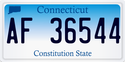 CT license plate AF36544