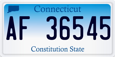 CT license plate AF36545