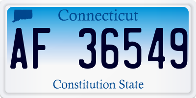 CT license plate AF36549
