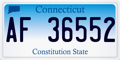 CT license plate AF36552