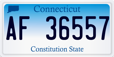 CT license plate AF36557