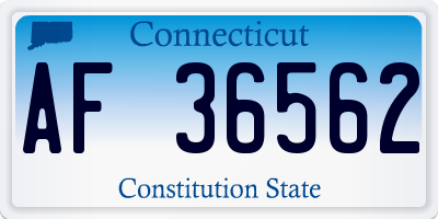 CT license plate AF36562