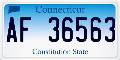 CT license plate AF36563