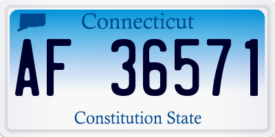 CT license plate AF36571
