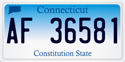 CT license plate AF36581