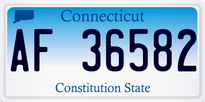 CT license plate AF36582