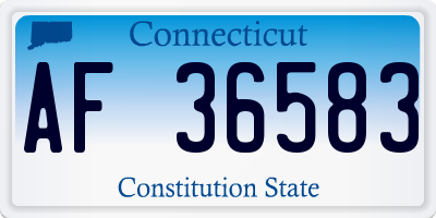 CT license plate AF36583