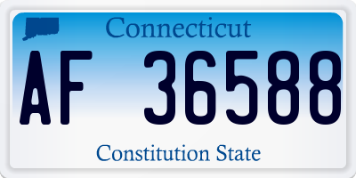 CT license plate AF36588