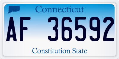 CT license plate AF36592
