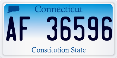 CT license plate AF36596