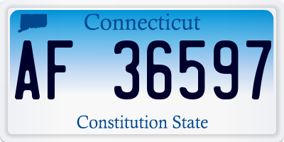 CT license plate AF36597
