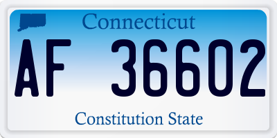 CT license plate AF36602