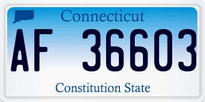 CT license plate AF36603