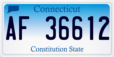 CT license plate AF36612