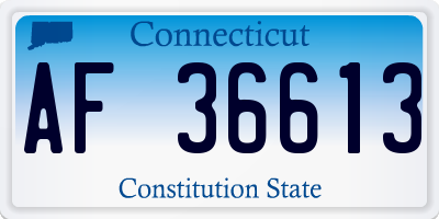 CT license plate AF36613