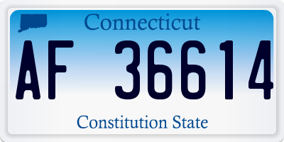 CT license plate AF36614