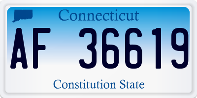 CT license plate AF36619