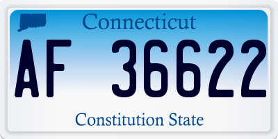 CT license plate AF36622
