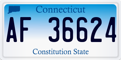CT license plate AF36624
