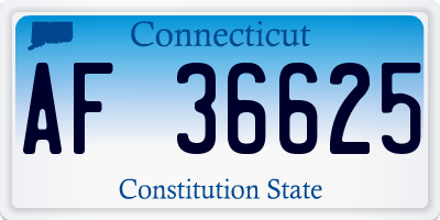 CT license plate AF36625