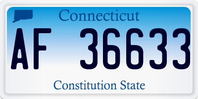 CT license plate AF36633