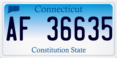 CT license plate AF36635