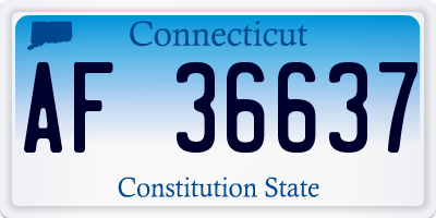 CT license plate AF36637