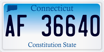 CT license plate AF36640