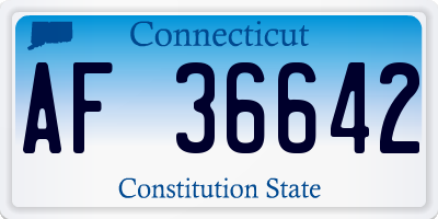 CT license plate AF36642
