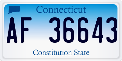 CT license plate AF36643