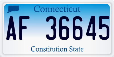 CT license plate AF36645