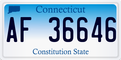 CT license plate AF36646