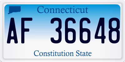 CT license plate AF36648
