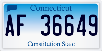 CT license plate AF36649