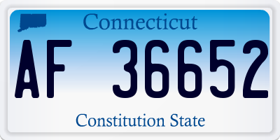 CT license plate AF36652