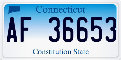CT license plate AF36653