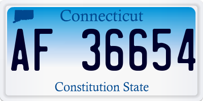 CT license plate AF36654