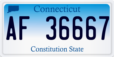 CT license plate AF36667