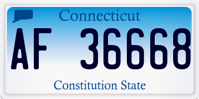 CT license plate AF36668